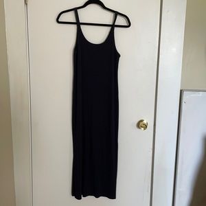 Vince Ribbed Midi Dress, Navy Blue